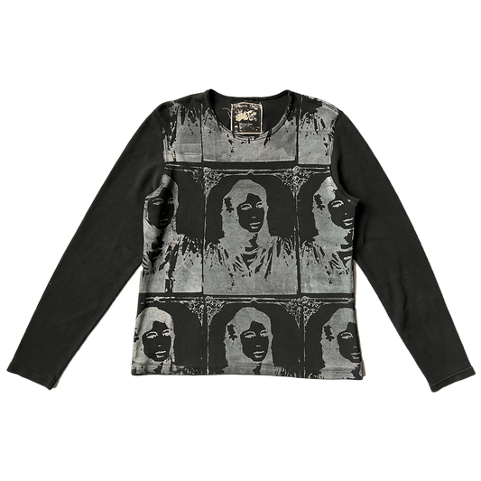 Black All Over Print Long Sleeve