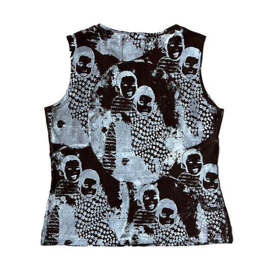 Brown All Over Print Tank Top