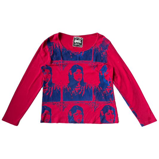 Red All Over Print Long Sleeve