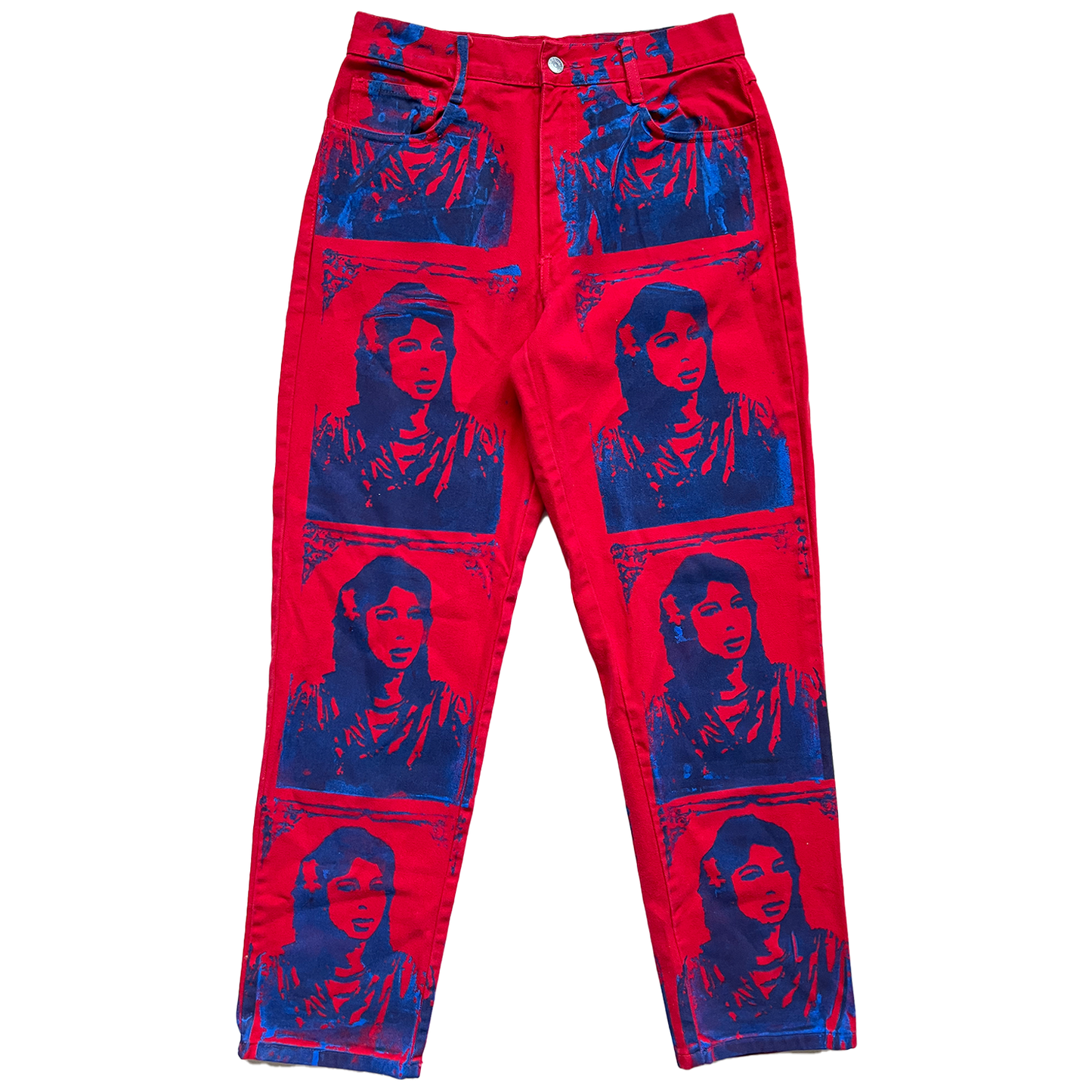 Red All Over Print Jeans