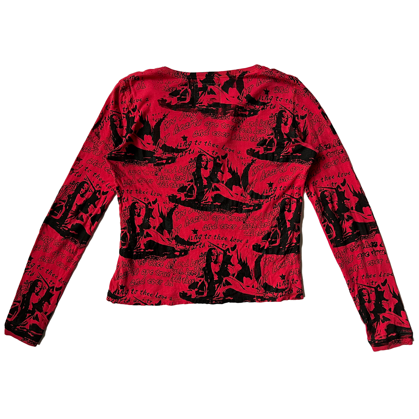 Red All Over Print Long Sleeve