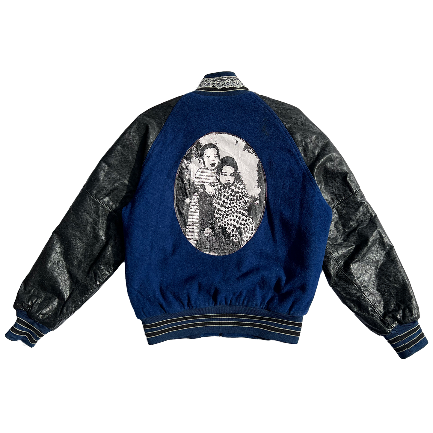 Blue Leather Varsity Jacket