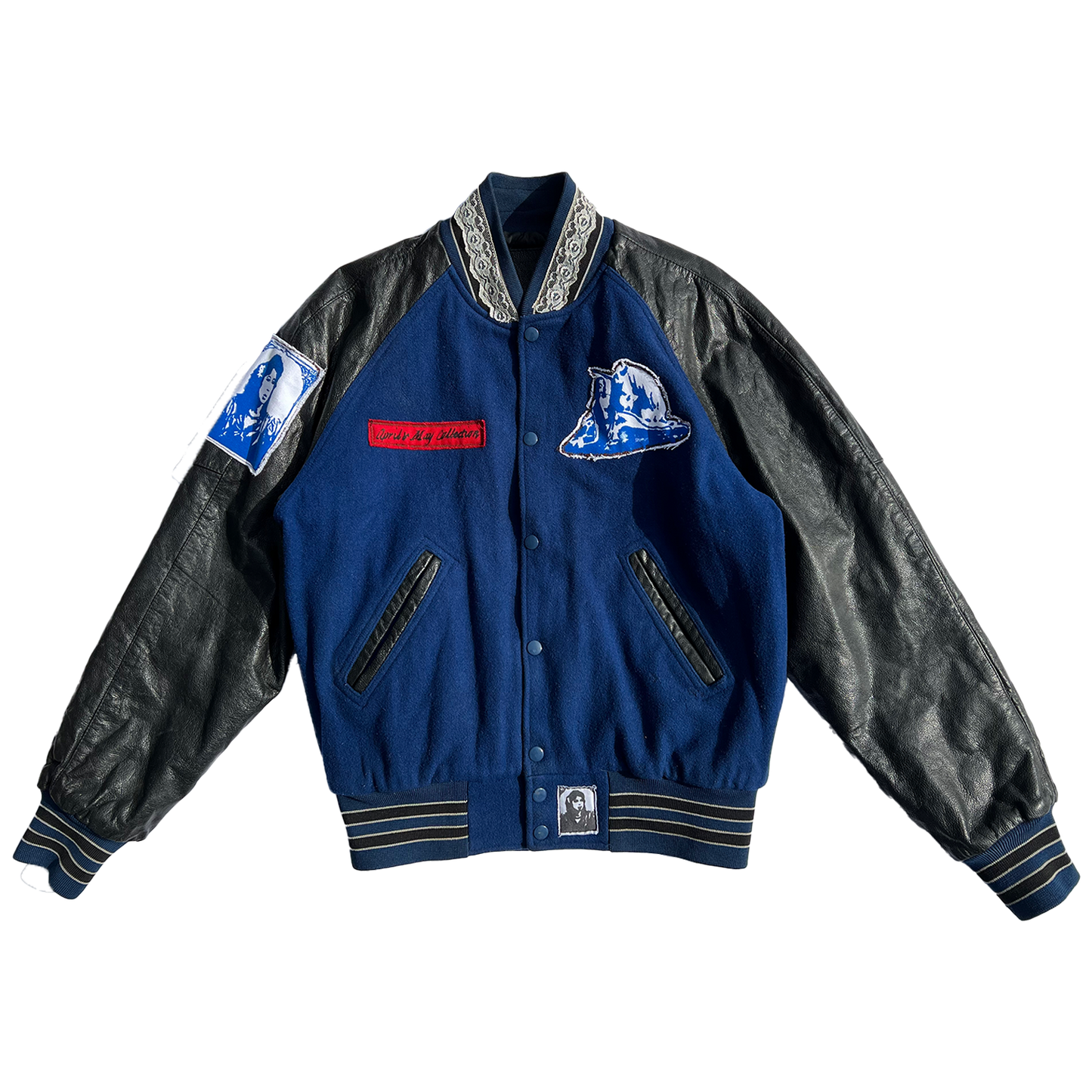 Blue Leather Varsity Jacket