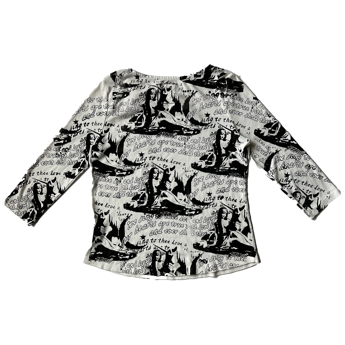 White All Over Print Long Sleeve